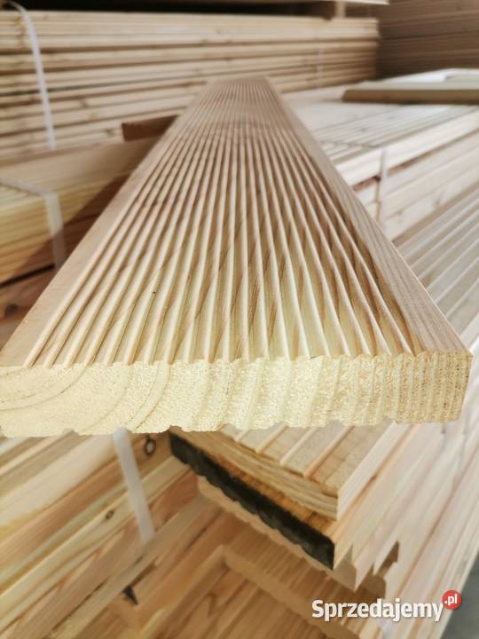 Deska tarasowa ryflowanan modrzew czterostronnie