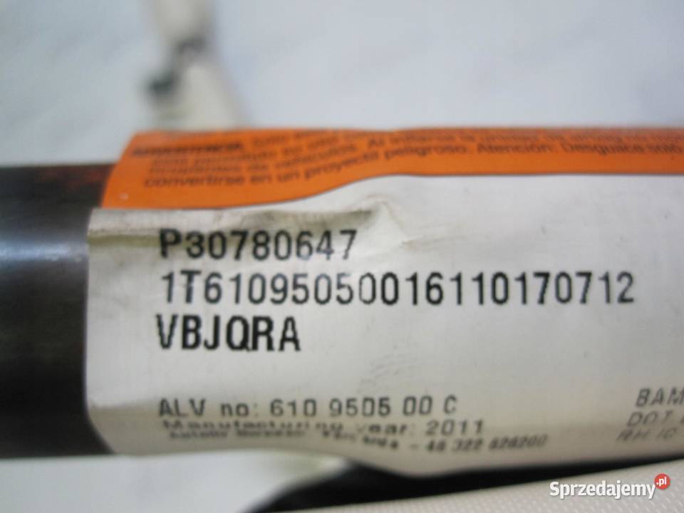 VOLVO S60 II 11r AIRBAG kurtyna prawa 30780647 osobowe