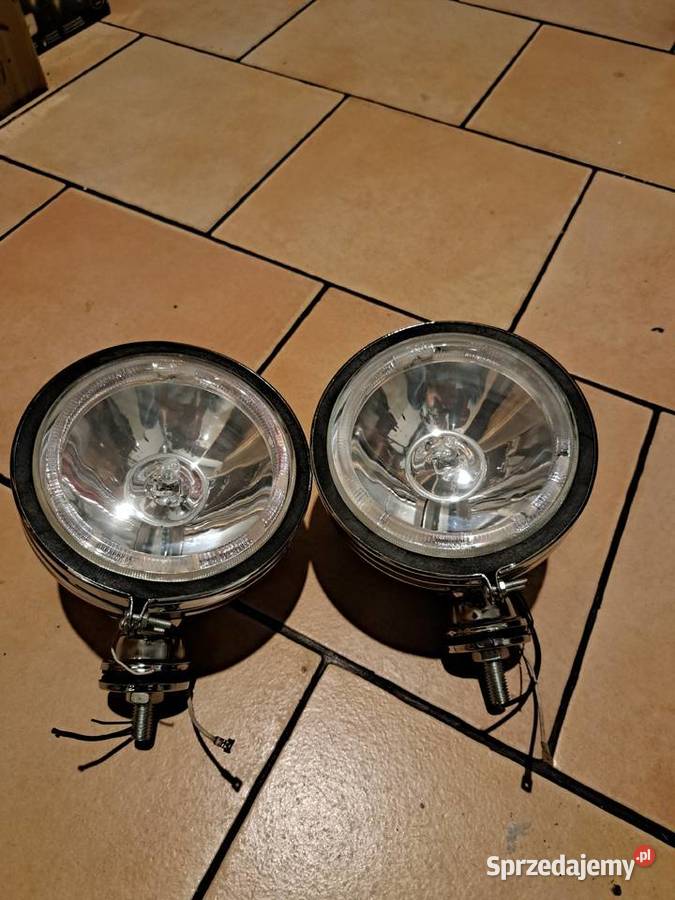 Halogeny okrągłe chrom Lampy przednie Leszno sprzedam