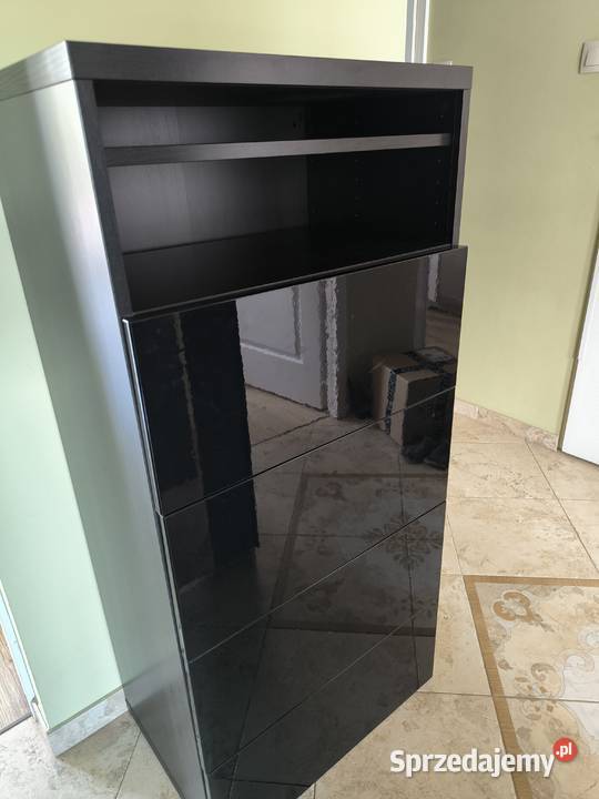 Czarny regał IKEA Besta z 4 szufladami i półką 39.5cm Reda