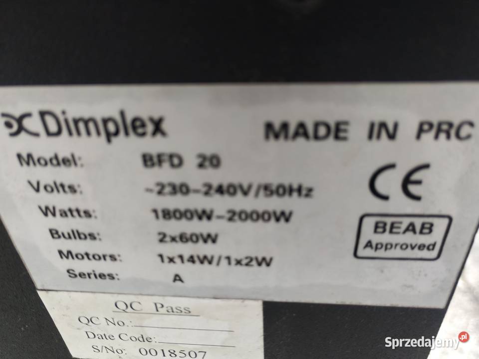 Kominek Dimplex bfd20 sprzedam