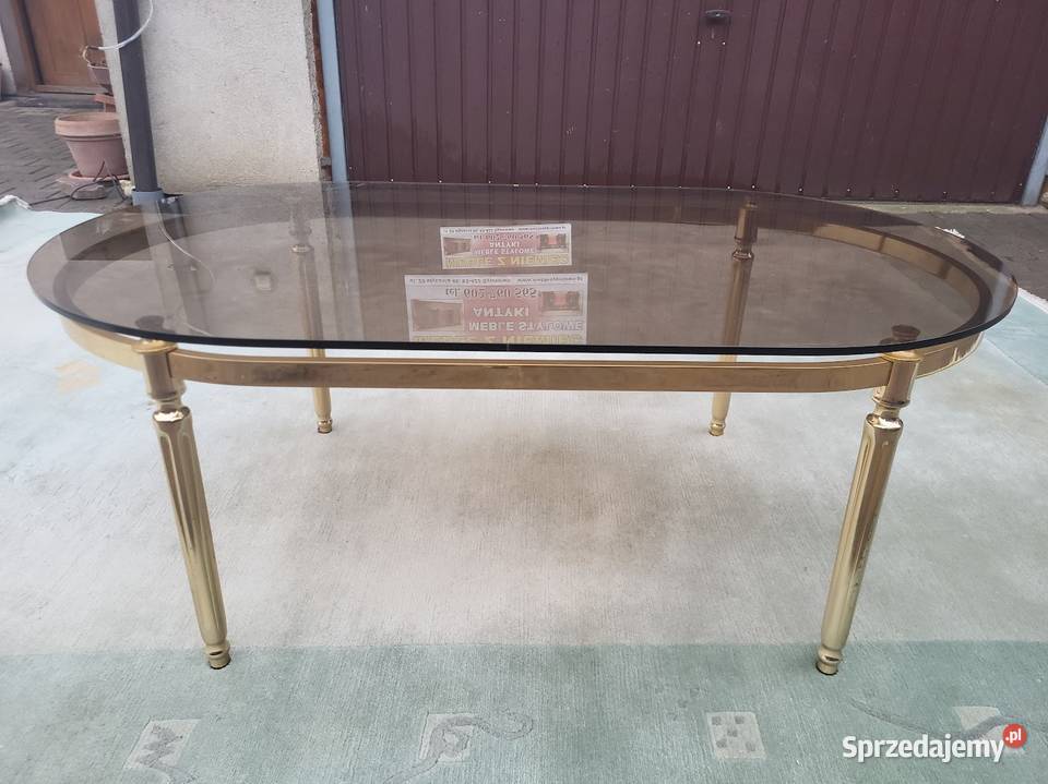 Ława mosiężna z szybą stolik kawowy Stoliki kawowe i ławy Sypniewo
