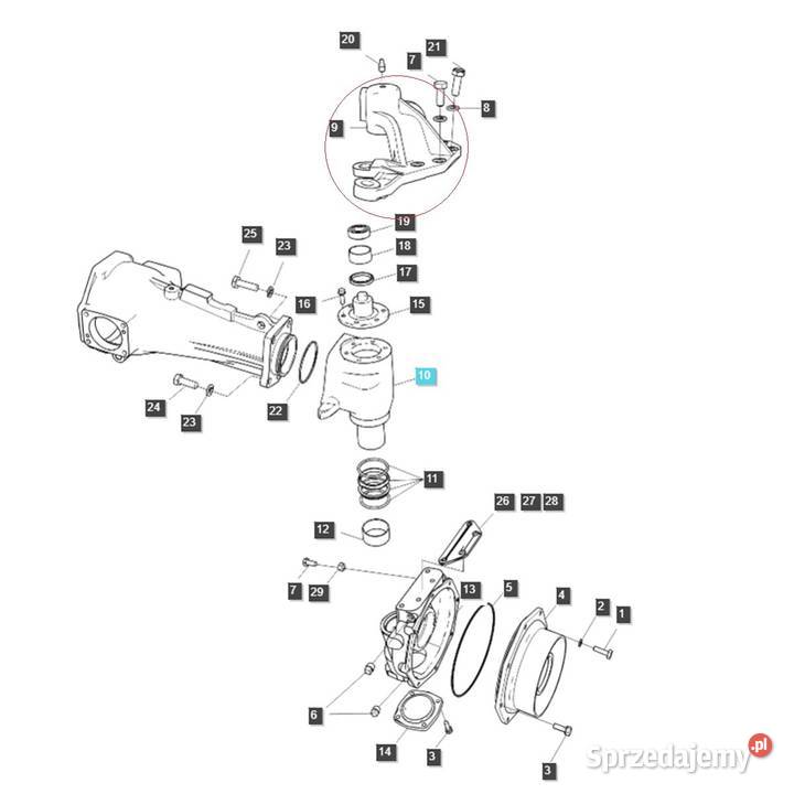 Górna obudowa zwrotnicy TRG400 LS Tractor Skrzynia biegów podkarpackie Tajęcina