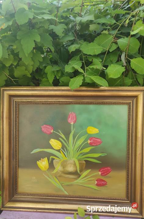 Tulipany w wazonie W drewnianej ramie w kolorze Pabianice