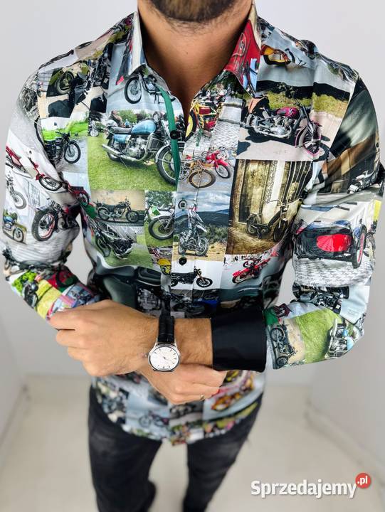 DANIEL BESSI Koszula męska fb106 motory kolorowa wielkopolskie Ostrów Wielkopolski