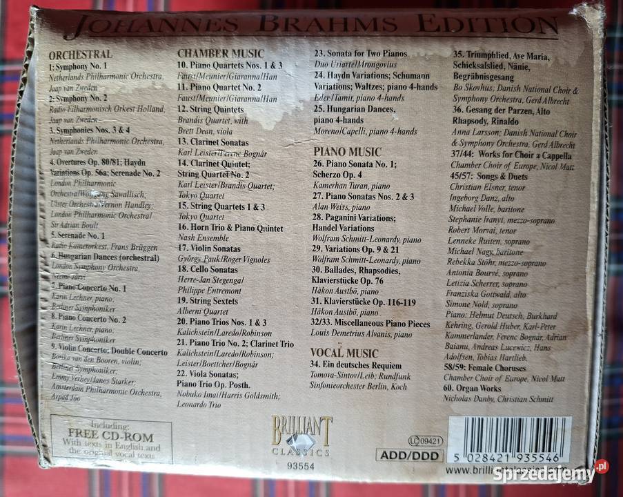 Johannes Brahms Complete Works 60CD box Kraków
