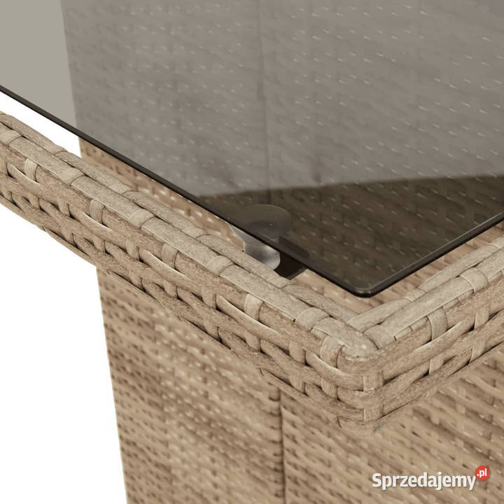 Stół ogrodowy ze szklanym blatem beż 190x80x75 Warszawa