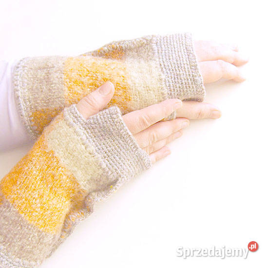 W kratkę mitenki z wełny wełniane ociepalcze na podlaskie Białystok