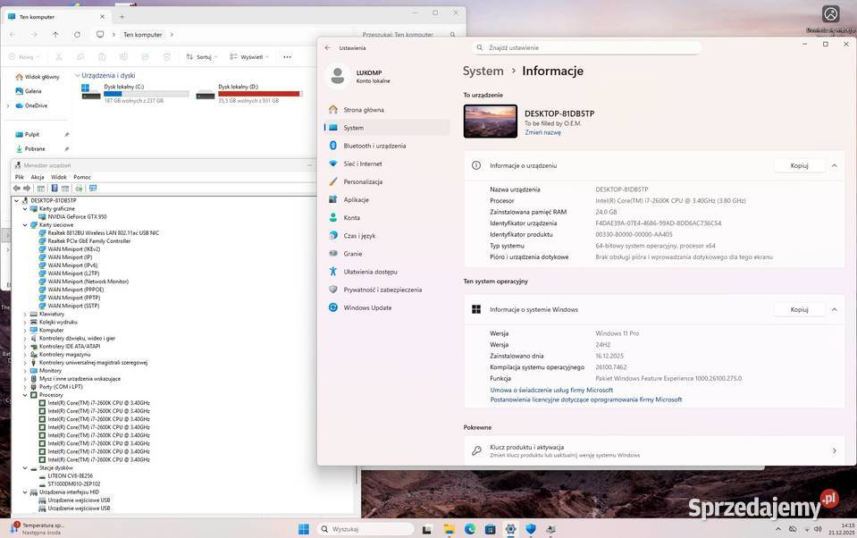 PC ARGB CYBERPUNK 2077 INTEL I72600KGTX wielkopolskie Przygodziczki