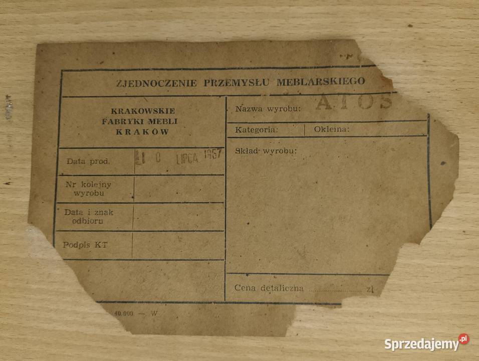 Stolik kawowy PRL 1967r blat ideał małopolskie Kraków