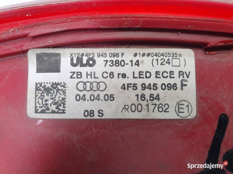 LAMPA PRAWA TYŁ AUDI A6 C6 4F5945096F kujawsko-pomorskie Lipno