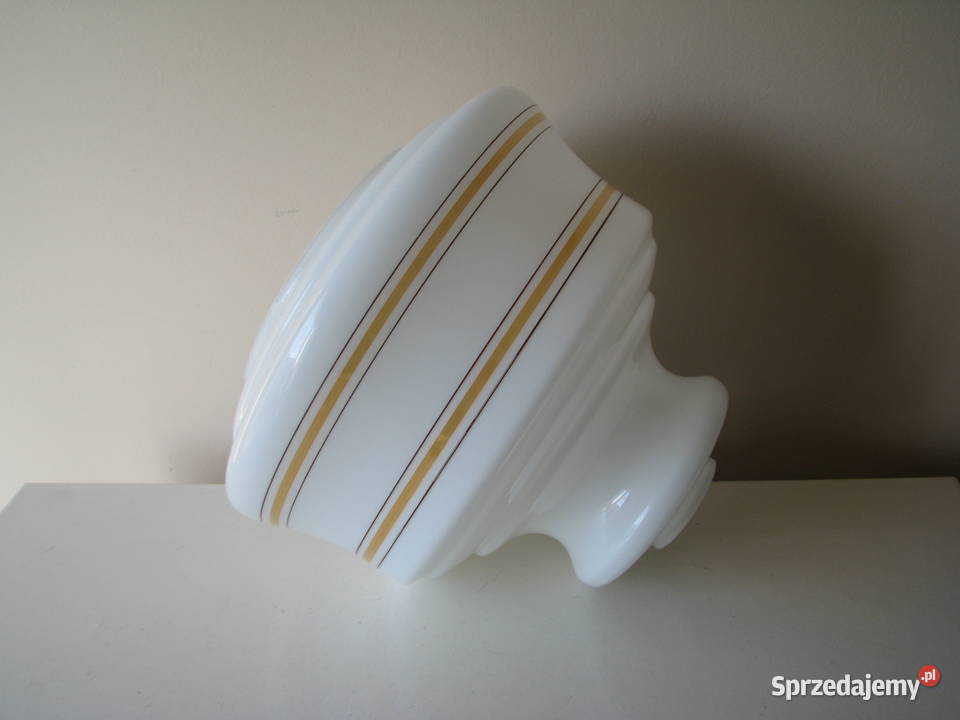 Duży szklany klosz do lampy wiszącej PRL