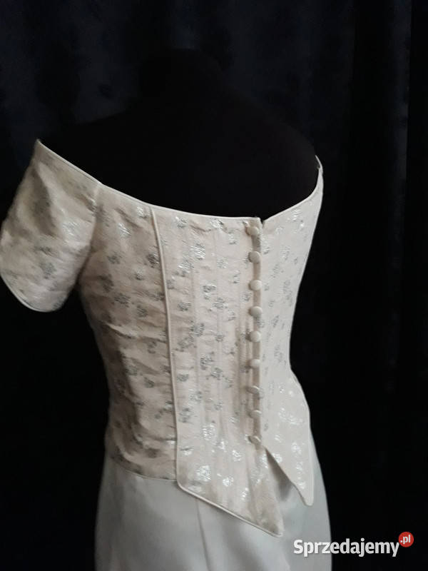 sukienka ecru w kolorze szampanazłota