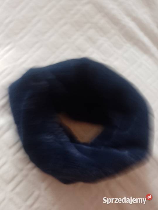 Granatowy Futrzany Komin kopertowy z Londynu małopolskie Kraków sprzedam