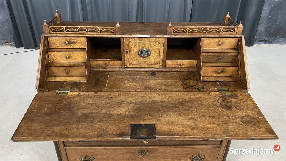 Sekretarzyk dębowy neorenesansowy koniec XIX w Budno