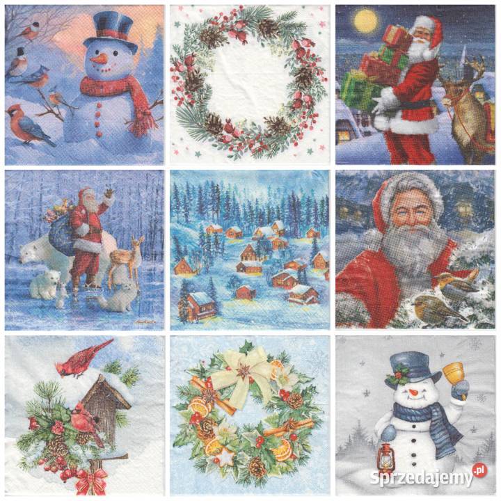 Dekupaż serwetki Boże Narodzenie Święta Mikołaj świętokrzyskie Skarżysko-Kamienna