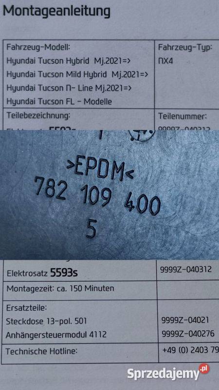 HYUNDAI NX4 21 WIĄZKA HAKA HOLOWNICZEGO Materiały instalacyjne wielkopolskie