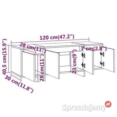 vidaXL Szafka TV czarna 120x30x405 płyta wiórowa Warszawa