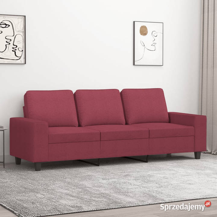 Sofa 3osobowa winna czerwień 180 cmtapicerowana Warszawa