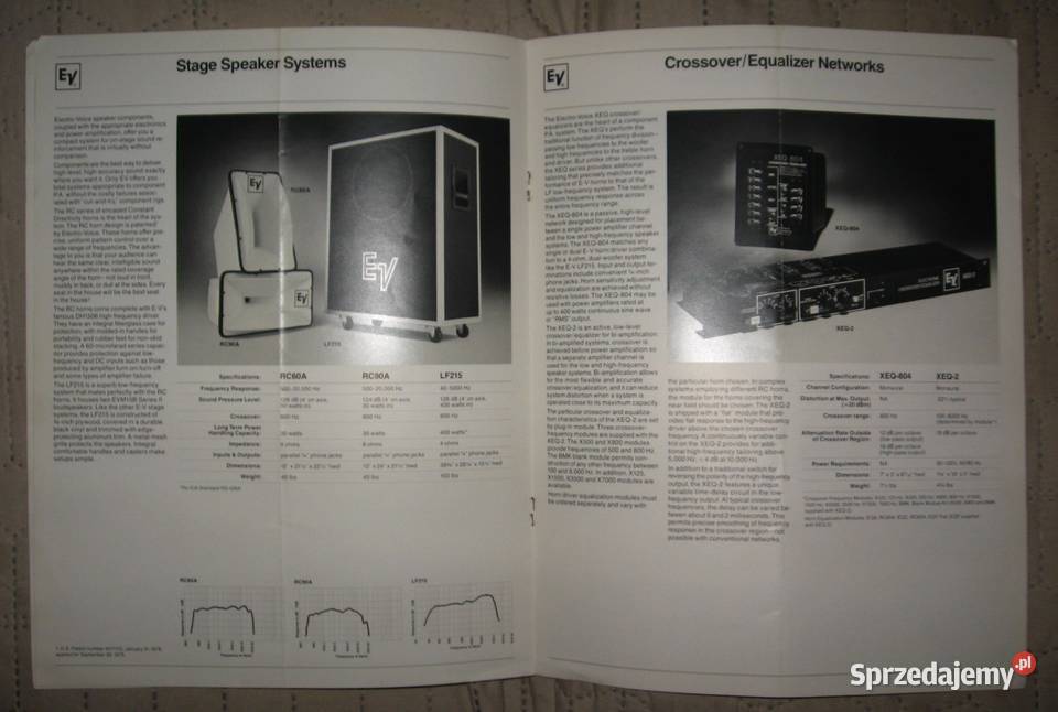 ElectroVoice brochures catalogs lot katalogi Kępice
