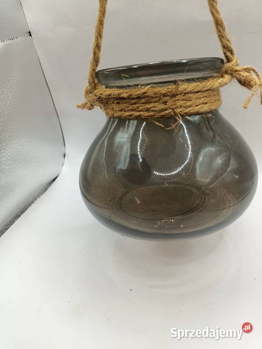 Szklana dekoracja do ogrodu słój lampion Zamość