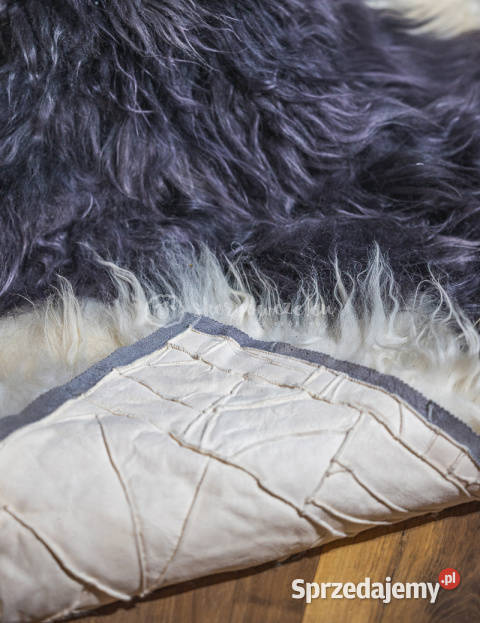 Narzuta ze skóry owczej islandzkiej kostka szara Szaflary