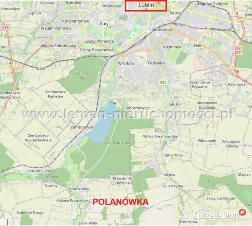 sprzedaży działki 1100m2 Polanówka