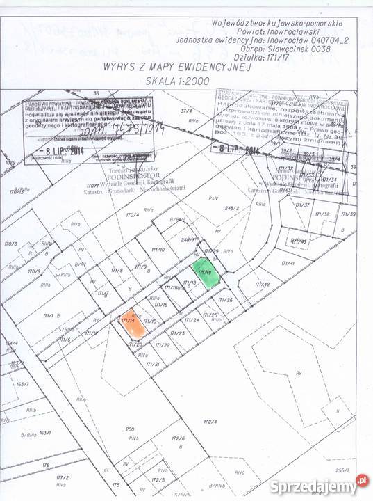 Trzy działki budowlane 1 Inowrocławia woda Sławęcinek