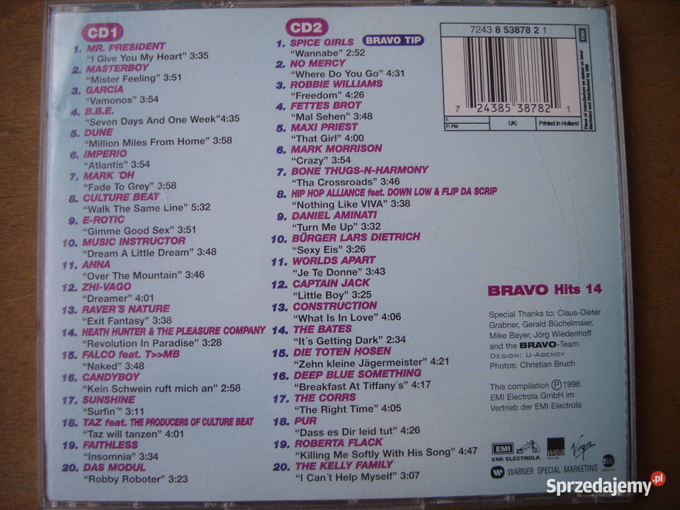 Sklad CD BRAVO HITS 14 2 CD1996 Wołów