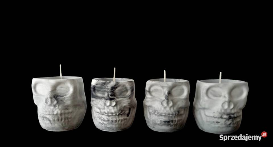 Świeca sojowa w ceramice Czaszka Czarny małopolskie Kraków