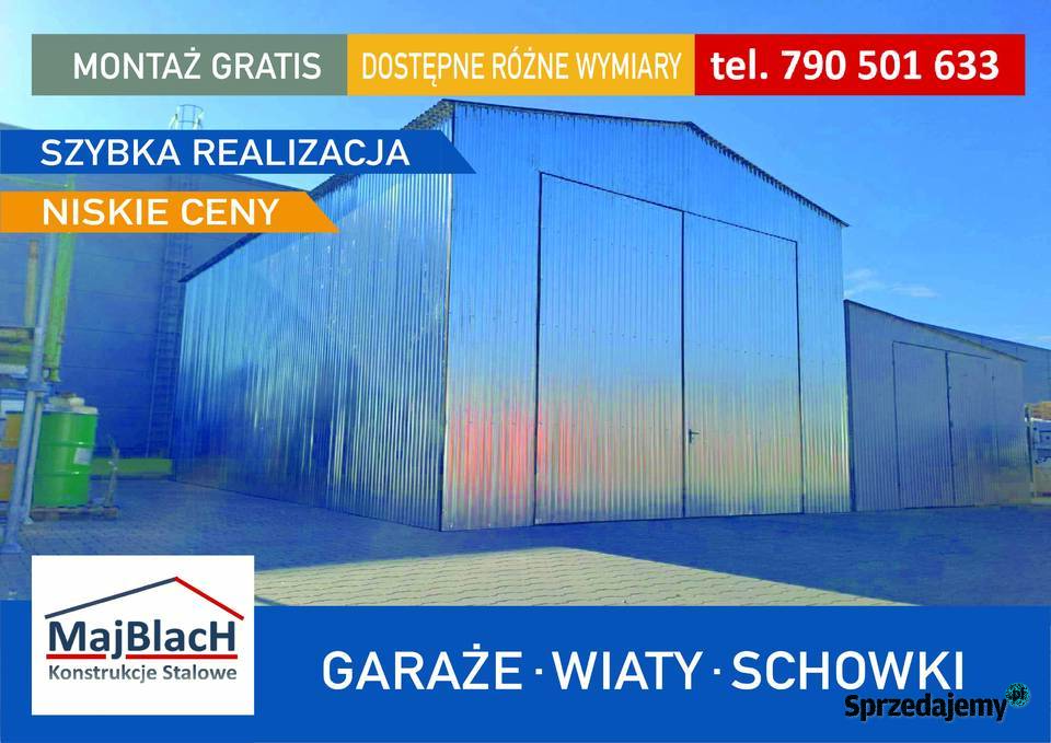 Garaż Blaszany Ocynkowany Wiata Hala Magazyn Sierpc