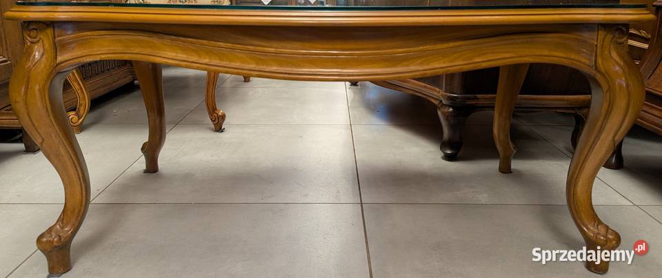 Piękny stolik ludwikowski orzech intarsje sklep Dąbrowa Górnicza