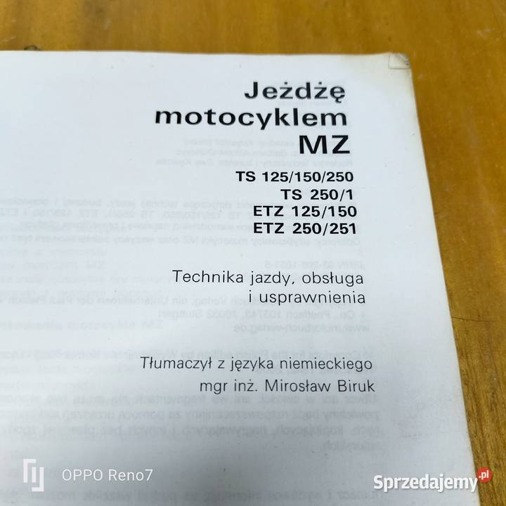 Instrukcja obsługi MZ TS 125 150 250 TS 250 ETZ Łubno