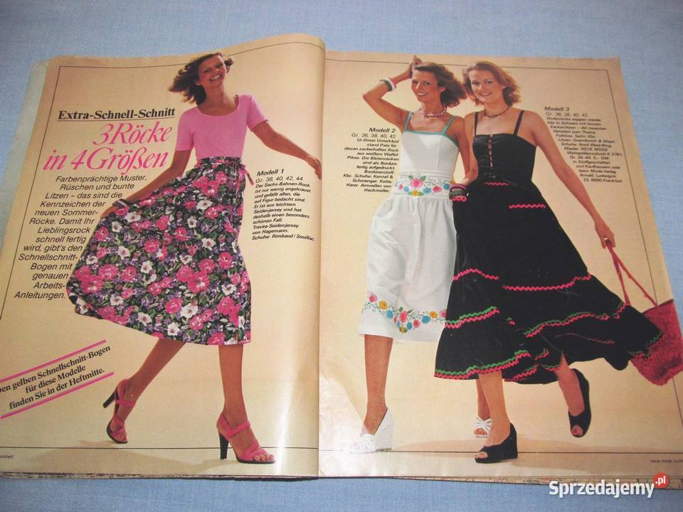 6 x Neue Mode 1974 1977 198183 Vintage moda Czasopisma Skępe
