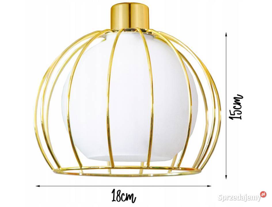 LAMPA WISZĄCA SUFITOWA ŻYRANDOL ZŁOTA SZKLANA