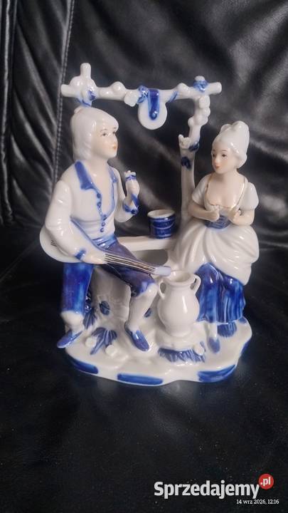 Porcelanowa figurka para muzyków studni rokoko Krynica-Zdrój