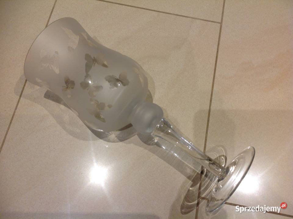 Kielich Ozdobny Lampion Szklany Vintage Nowa Sól sprzedam