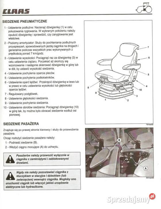Instrukcja obsługi CLAAS ARES 816 826 836 łódzkie