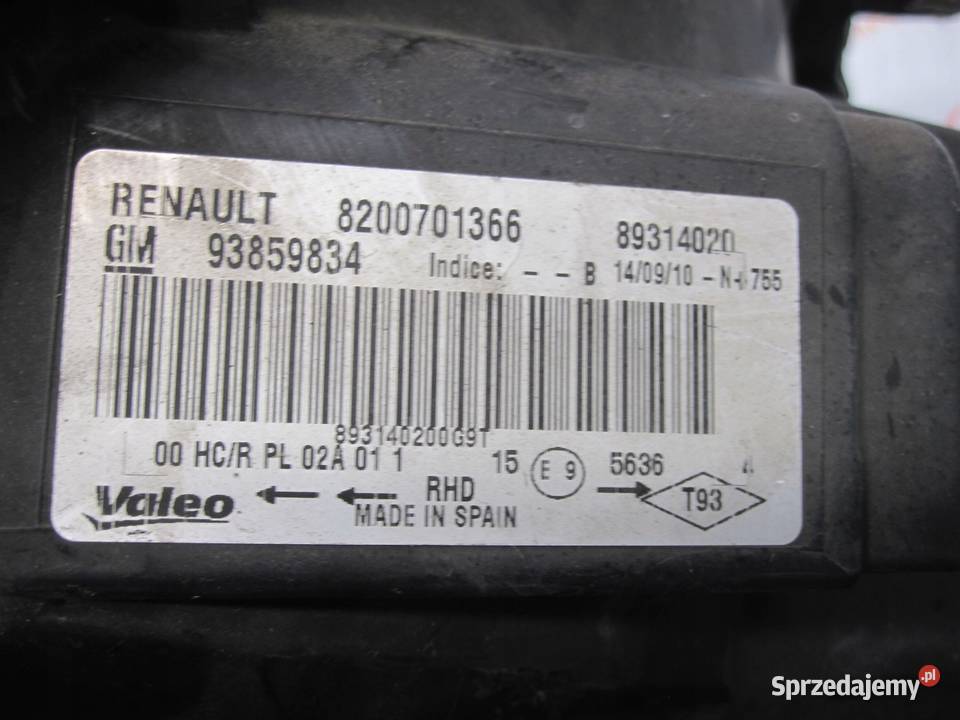 OPEL VIVARO A LIFT 11r lampa prawa przód Kielce