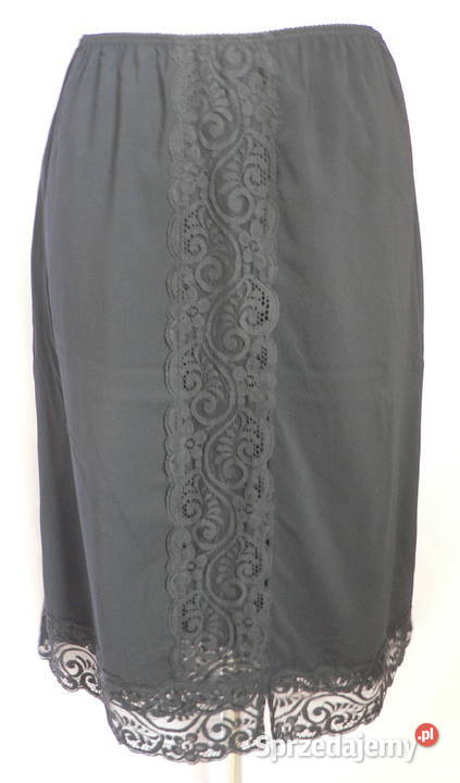 SISLEYpiękna czarna midi spódniczka z koronką 40 Sisley Łódź