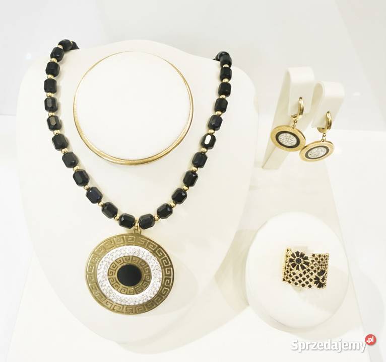 Komplet Damski Naszyjnik Kolczyki Pierścionek Wolsztyn