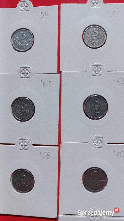 5 groszy PRL wszystkie roczniki Numizmatyka Trzebinia sprzedam