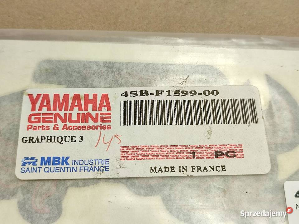 NAKLEJKA NA CZACHĘ YAMAHA CW50RS 1997 4SBF159900 Akcesoria samochodowe