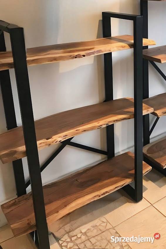 Regał NA WYMIAR na książki DĘBOWY oflis loft Bartoszyce