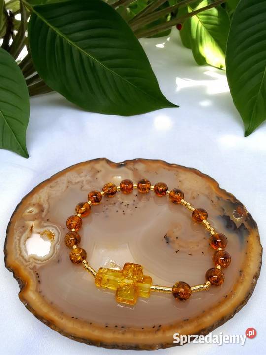 Bransoletka dziesiątka różańca z bursztynu mazowieckie Warszawa