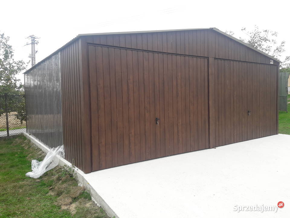 Garaż Blaszany Grafitowy Dwuspadowy HalaWiata Sprzedaż Łomża
