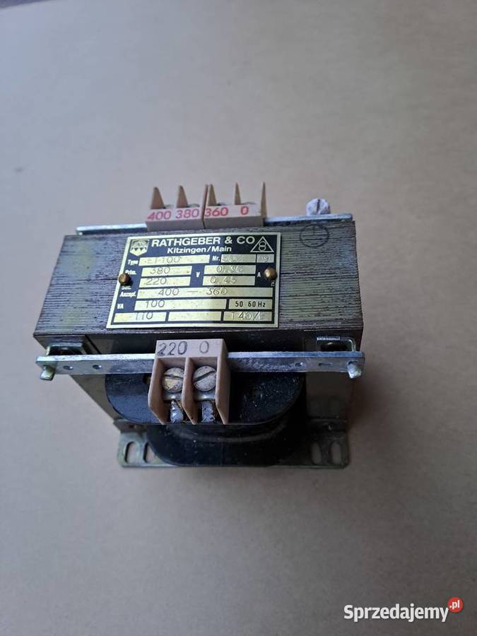 Transformator 100 VA ET 100 Rathgeber 380220V Myślenice sprzedam