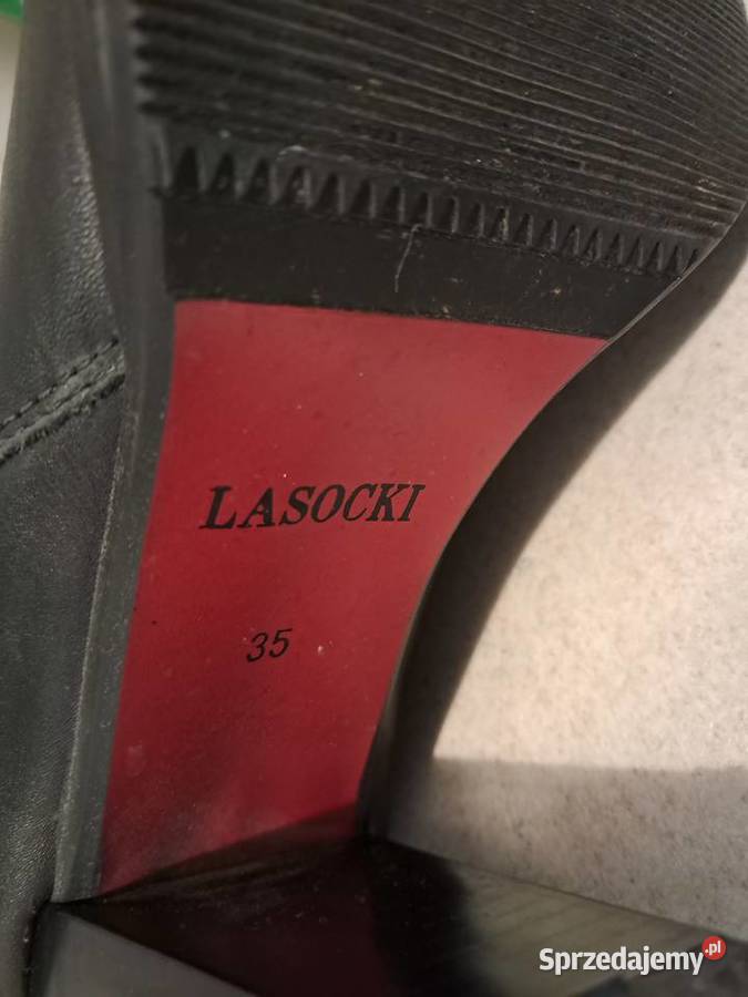 Buty damskie skórzane kozaki czarne Lasocki do Kraków