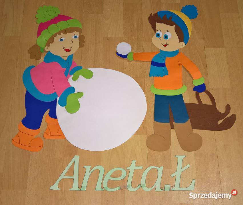 Dekoracje dwustronne okienne o tematyce zimowej Ryki