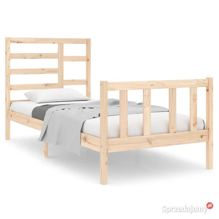 Rama łóżka lite drewno pojedyncza 75x190